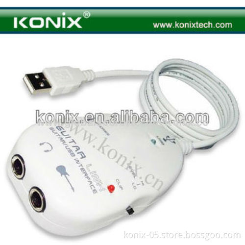 Black/White USB Guitar Link Cable for PC/Mac Recording China Electric Guitar Accessory